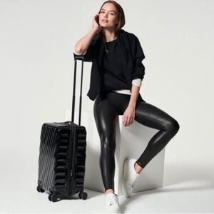 Spanx Black Faux‎ Leather Leggings Size Small